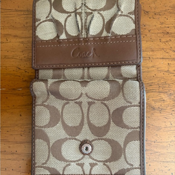 Coach Signature Brown and Tan Wallet - Picture 5 of 6
